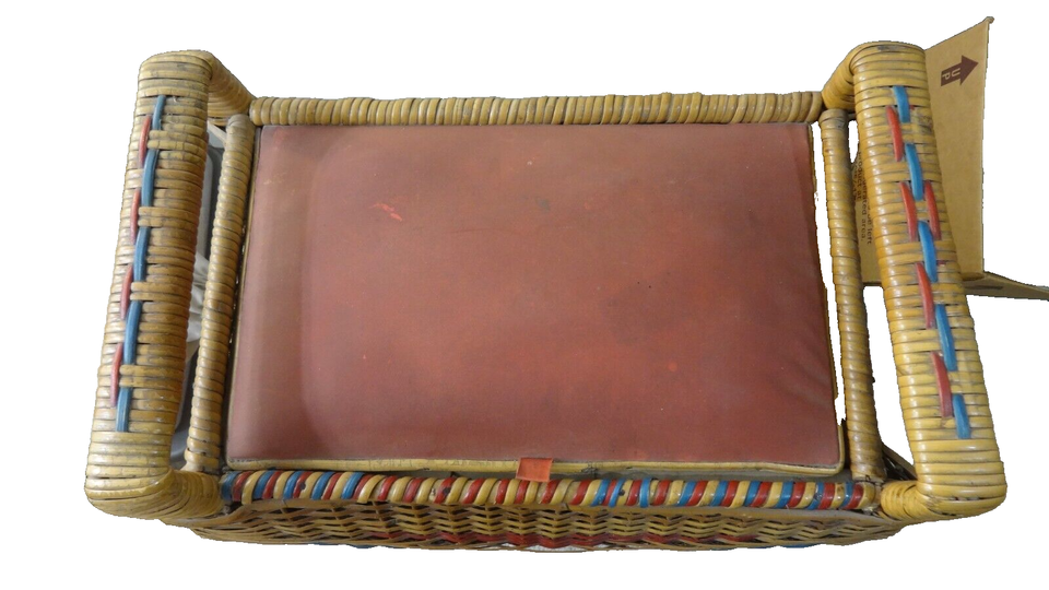 1920's Antique Wicker Double Sewing Basket Stand VERY RARE 34" Tall eBay