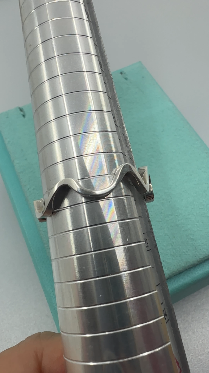 Tiffany & Co. 925 Silver Frank Gehry Equus Wavy Ring Band Sz. US