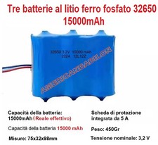 32650/32700 3,2V 15.000MAH BATTERIA RICARICABILE LITIO FERRO FOSFATO FARO SOLARE