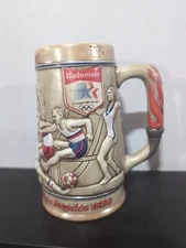 Budweiser Los Angeles 1984 Olympics 6.25" Ceramic Stein Anheuser-Busch Beer Mug