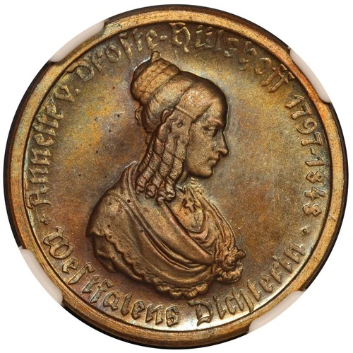 1923 Germany Westphalia 100 Mark Notgeld Bronze Coin NGC MS 65 BN - Lamb 579.17