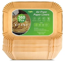 360 Pcs 8.7" x 5.5" Unbleached Heavy Duty Air Fryer Paper Liners Disposable, ...