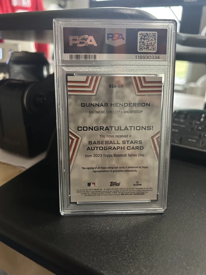 2023 Topps Series 1 - Baseball Stars Autographs Gunnar Henderson #BSA-GH (AU,... - Image 2 of 2