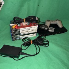 Sony PlayStation 2 Slim Black Console Bundle 7 Games Controller - Ps2