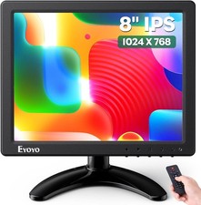 8 inch Monitor Portable Small HDMI Display Screen,1024x768 w/ Remote Control