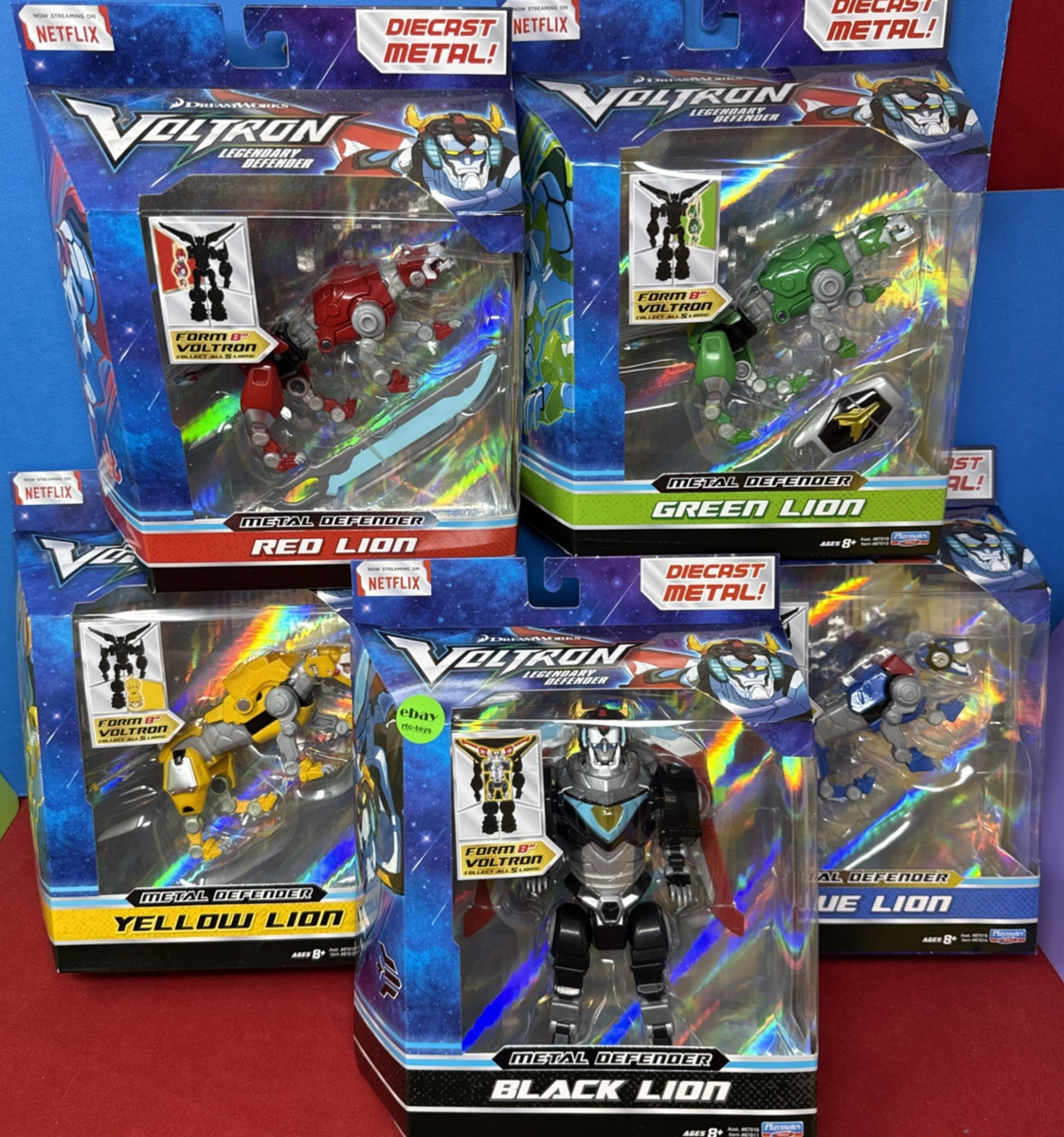 Voltron Legendary Defender Diecast Complete Set 5 Lions New