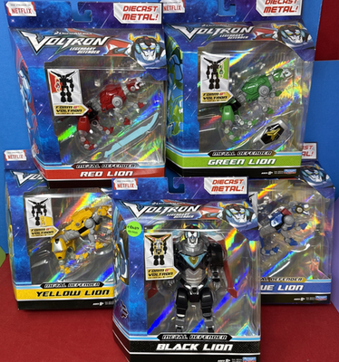 Voltron Legendary Defender Diecast Complete Set 5 Lions New