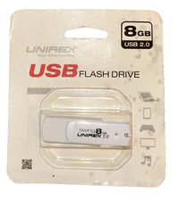 Unirex 8GB Swing USB 2.0 Flash Drive - White