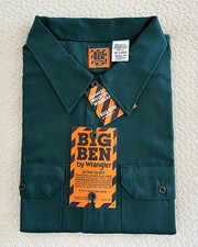 Vtg Big Ben Wrangler Work Shirt Dark Green Mens Size 3X Large New Old Stock