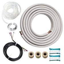 25Ft Mini Split AC Line Set 1/4" x 3/8" Copper Tubing Fits Air Conditioner
