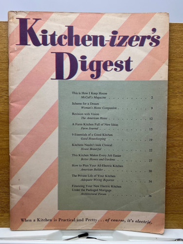 Kitchen-izer's Digest MCM c1950s Vintage Cookbook Pamphlet/Booklet Color Pics