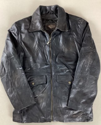 Vintage Leather Highwayman Jacket Bomber Jacket Black French Size 3 46 