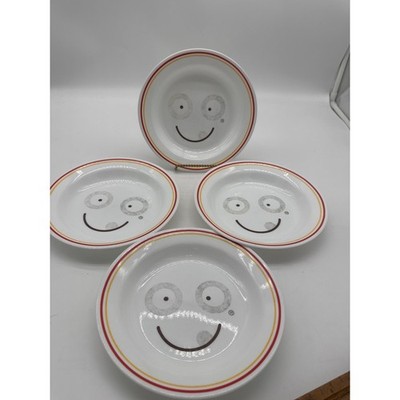 Set 4 Corning Ware Tableware French White Rimmed Soup Bowls 8-1/8  Pasta Salad
