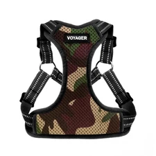 Best Pet Supplies Voyager Mesh Dog Breathable Harness |Army/Black Trim), XL