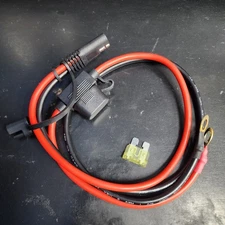 Battery Connector Cable 10AWG SAE to O Ring Terminal Harness 2FT