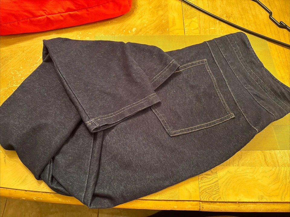 NICKI MINAJ 深蓝色弹力棉混纺牛仔裤 11 12 中腰拉链边锥形 — 第 3/4 张图片