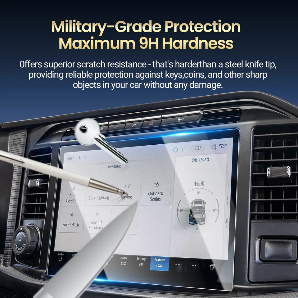 RUIYA Car Touchscreen Protector Tempered Glass 12-inch For 2021-2026 Ford F-150 - Image 3 of 4