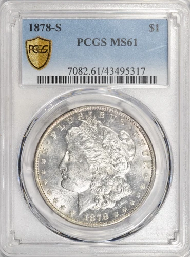 1878-S MORGAN DOLLAR ~ NICE BRIGHT PCGS MS61!