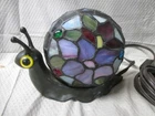 Vintage Snail Stained Glass Accent Lamp - Tiffany Style | Works Great