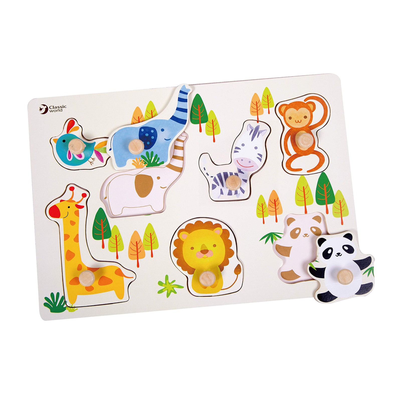 Noppenpuzzels - Classic World Houten Noppenpuzzel Wilde Dieren 8st 1 TOYS 3890₽