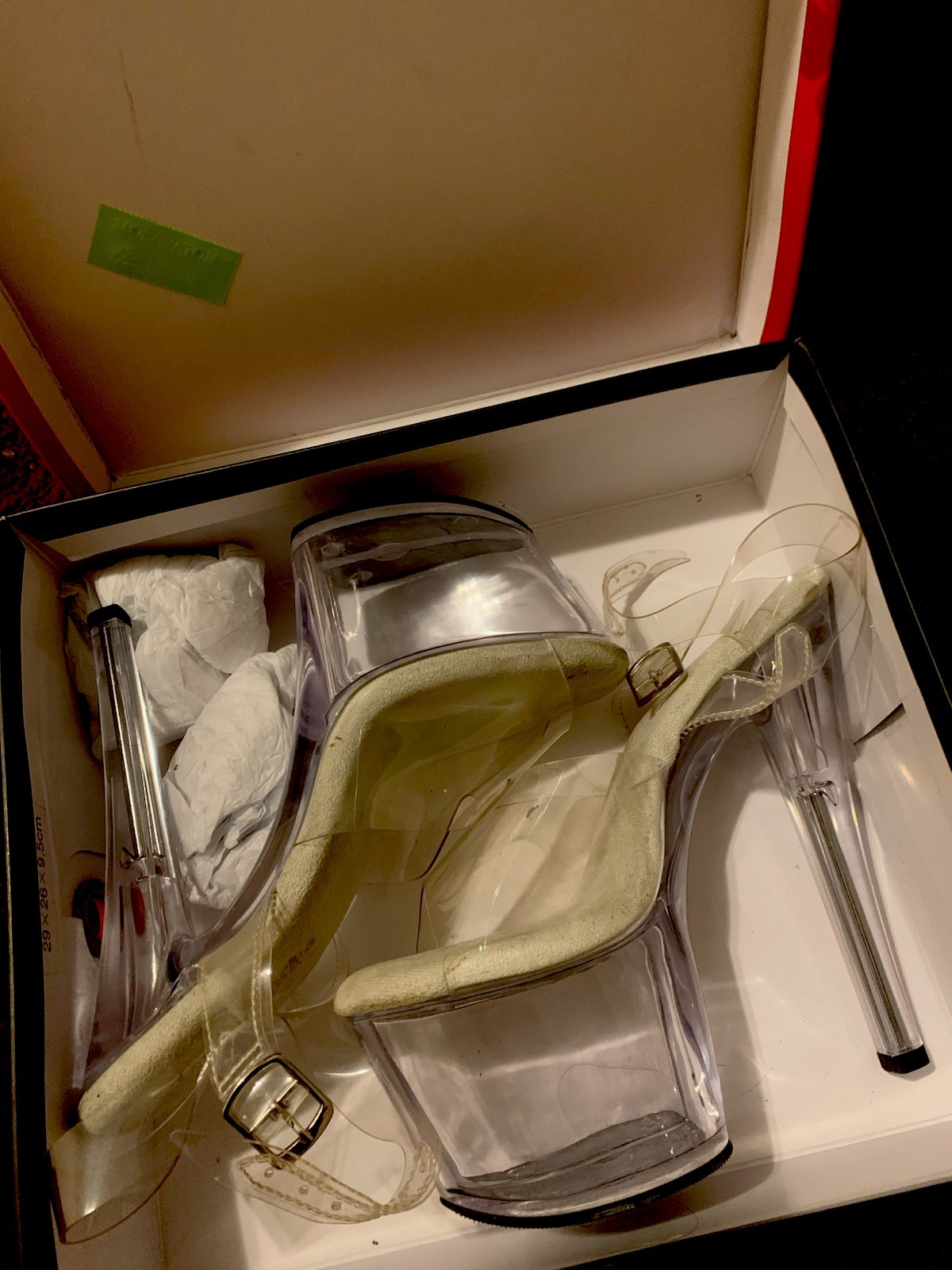 8" Clear Jumbo Stack Platform Stripper High Heels… - image 1