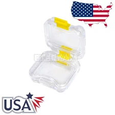 200pcs Dental Crown/Bridge Pillow Box with Membrane Storage Display Box Yellow