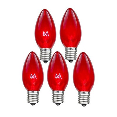 Novelty Lights 25 Pack C9 Twinkle Outdoor Christmas Replacement Bulbs Red E17