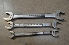 Vintage Craftsman 3pc SAE Double Open End Wrench Set, 1/4" To 9/16" =V= & V, USA