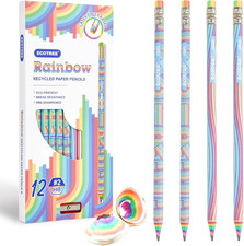 Rainbow Pencils Pre-Sharpened 2 HB 12 Count Stocking Stuffers Kids