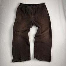 Brooks Brothers Elliot Brown Pleated Chinos Mens 38x30 Cotton Italian Fabric