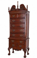 Palazzo INT Tallboy Highboard Mahogany Chest 9 Drawers Colonial Brown 175cm