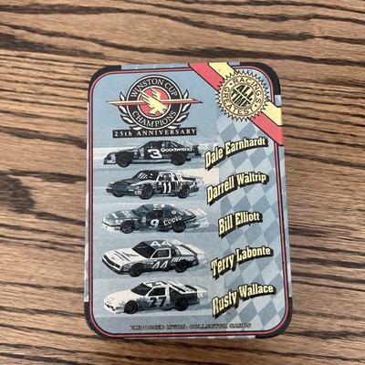 Winston Cup Champions 1995 25th Anniversary Embossed Metal Collector Cards & Tin