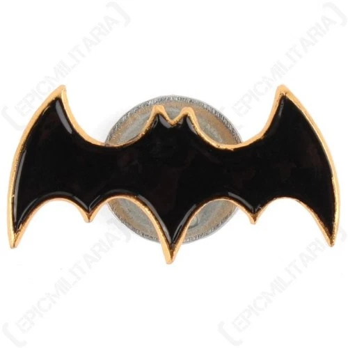 WW2 Russian Spetsnaz Black Bat Badge - Surplus - Screw Pin - Black and Gold