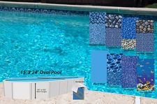 15 x 24 Oval 25 Gauge Overlap Above Ground Swimming Pool Liner - Choose Pattern
