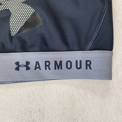 Under Armour Womens Sports Bra Sz L 38" Chest Black Grey Gym Top Racerback - Picture 3 of 6