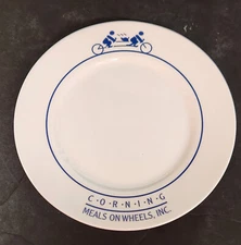 CORELLE MEALS ON WHEELS INC CORNING NY DINNER PLATE RARE HTF LOOKS NEW