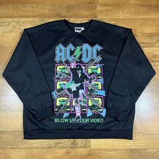 AC/DC Rock Band Black Sweatshirt Pullover Men  s Size 2XL NEW Blow Up Your Video