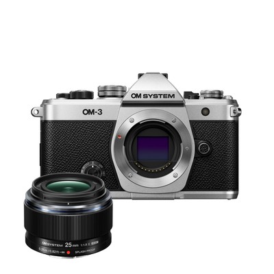 OM SYSTEM Om 3 Mirrorless Camera with BSI Live MOS Sensor and 25mm Lens Bundle