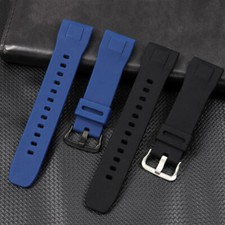 24mm For Casio PROTREK PRG-600YB-3/PRG-650/PRW-6600 Rubber Watch Band Strap