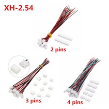 10 Sets 2/3/4 Pins Mini Micro JST XH2.54mm 24AWG Connector Plug Wire 150mm C