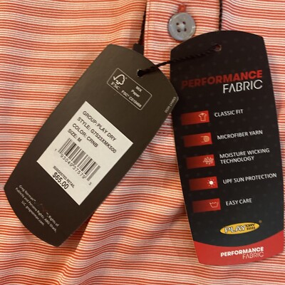 Greg Norman Golf polo Shirt Play Dry Performance Size medium NWT
