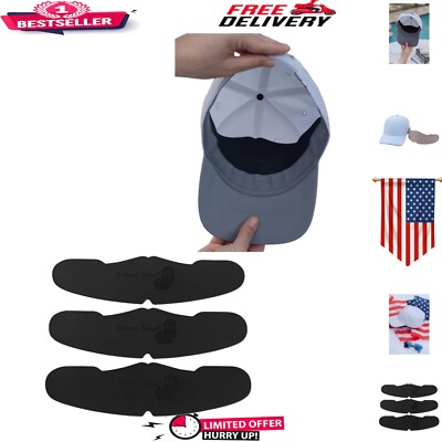 3-Pack Black EVA Foam Crown Shaper Inserts for Low Profile Baseball Caps