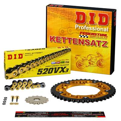 Kettensatz Yamaha YZF-R3 (RH12) 17-21, DID EXTRA verstärkt GOLD, X-Ring, Stealth
