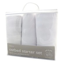 3 Pezzi Letto Culla Kit Base, Lenzuolo con Angoli Elasticizzati, Coperta in Pile