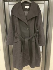 La Redoute Wool Blend Belted Tailored Coat Size 20 Shawl Dark Navy RRP £120