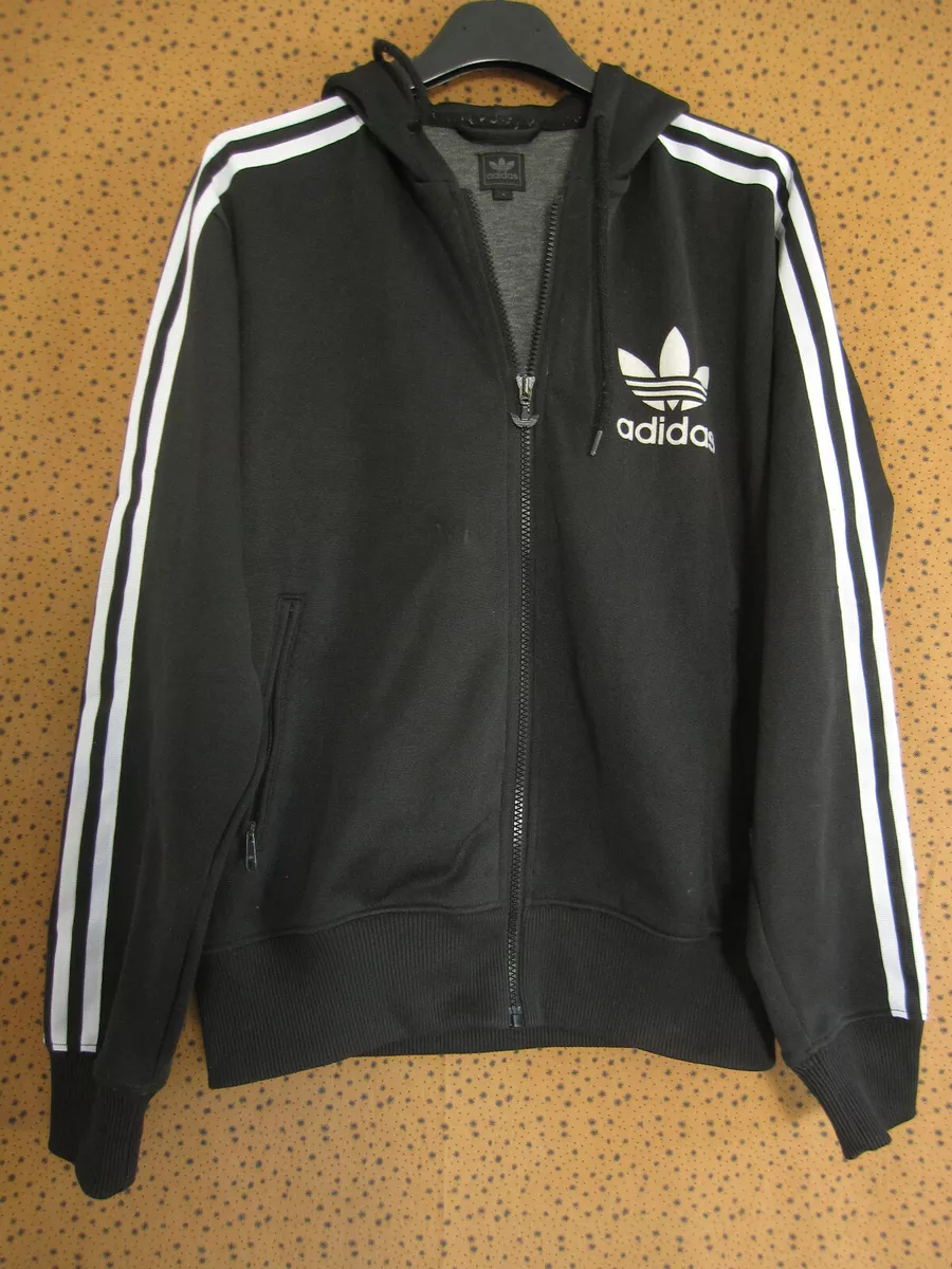 Veste Adidas à Capuche Originals noir et blanc Jacket Homme style vintage -  S