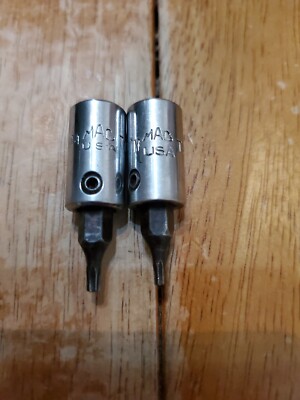 Mac Tools 1/4'' Drive T8 T10 Torx Bit Driver Sockets Worn Lot Of 2