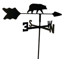 BEAR GARDEN STYLE WEATHERVANE BLACK WROUGHT IRON LOOK MADE IN USA