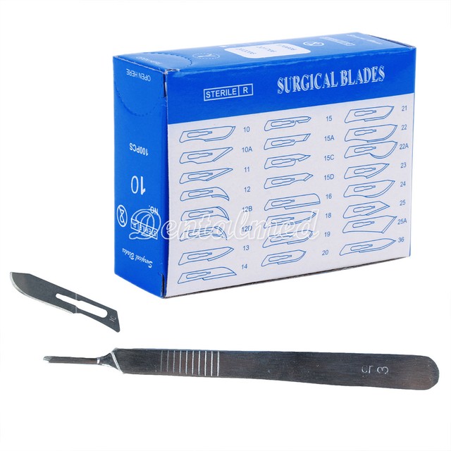 Dental Surgical Scalpel Blades Carbon Steel Scalpel 10 /11 /15 with Handle eBay