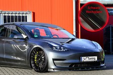 Spoilerschwert Frontspoiler mit Wing aus ABS für Tesla Model 3 in Schwarz Glanz